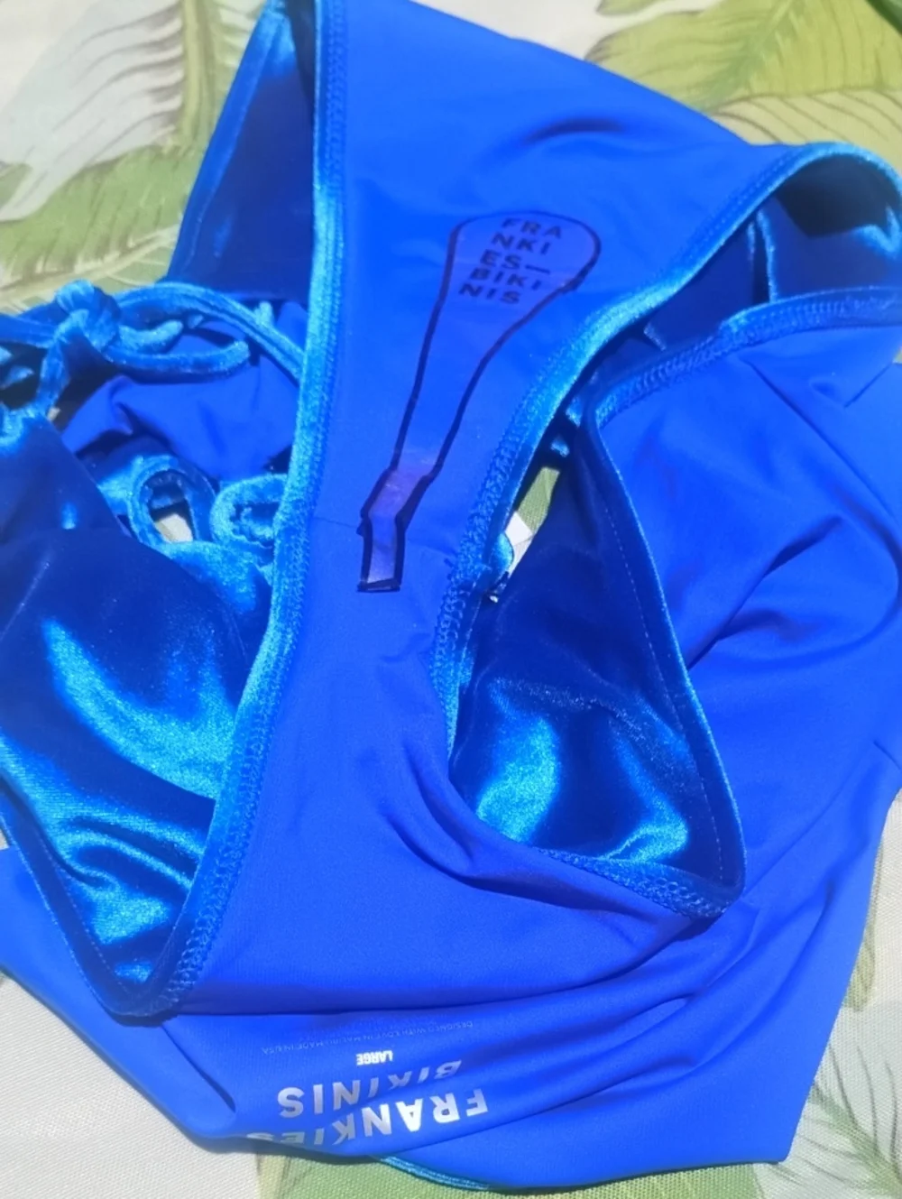 Frankie's Bikinis NWT SZ L Honey Velvet Cheeky One Piece - Pacific Side Cut Ties